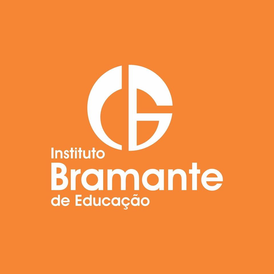 Na imagem, com um fundo laranja, o logo do Instituo Bramante de Educação.