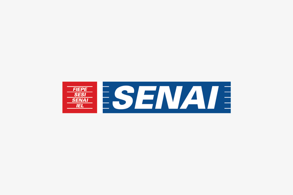 A imagem apresenta o logo do SENAI, destacando o curso de marcenaria.