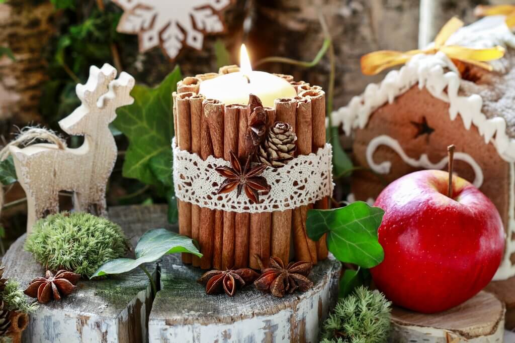 presente de natal DIY faça você mesmo velas decoradas