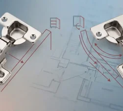 diferença entre dobradiça reta e curva